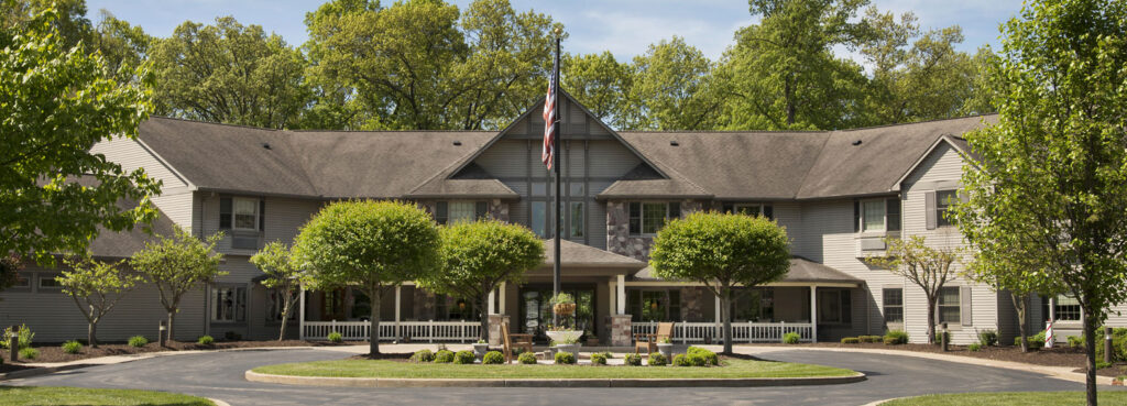 Exterior of Cameron Woods Senior Living Community.